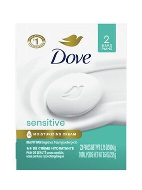Dove Sensitive Moisturizing Cream Beauty Bars  (2 Bars)